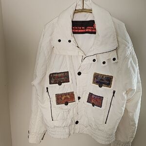 Vintage Bomber Ski Jacket 1980. Skimmers, Made In France.  Pockets. Sz 54  US 44